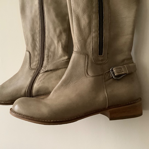 NWOT Steve Madden Over The Knee dark beige leather boots - Picture 8 of 8